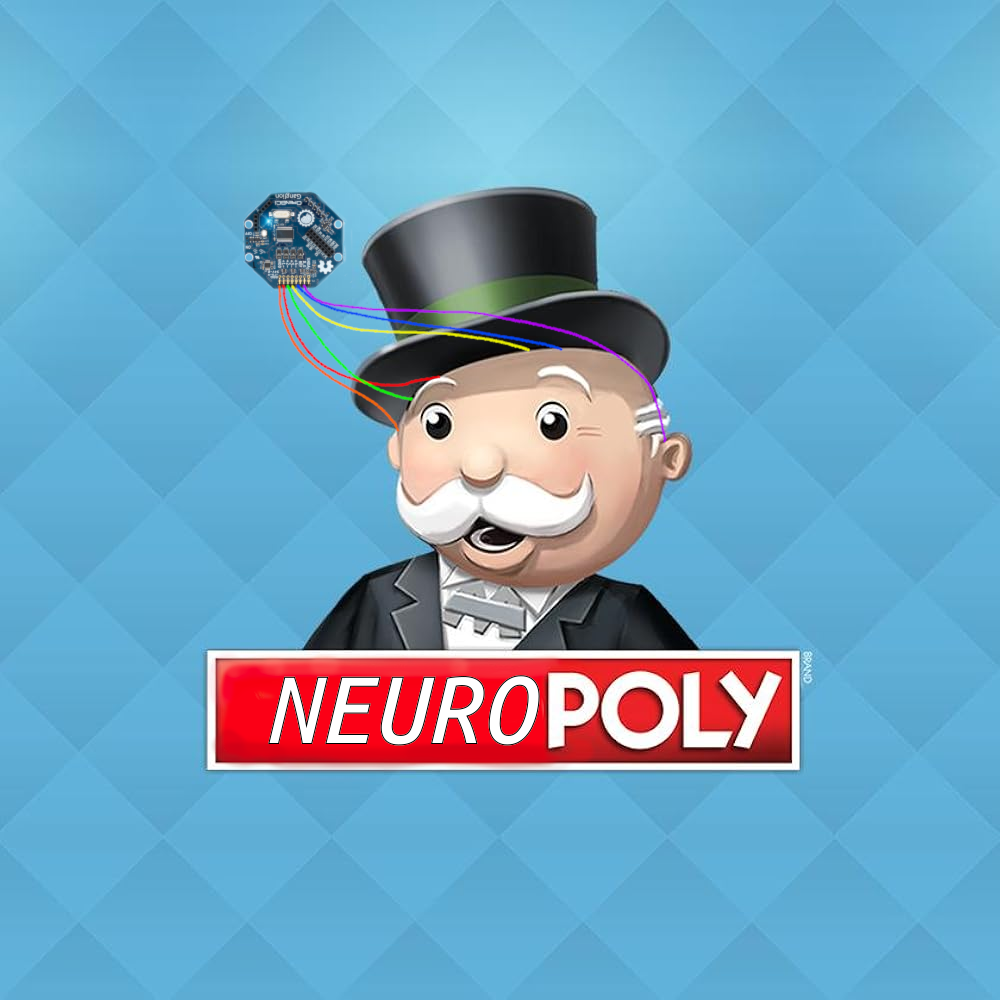 Mr. Monopoly with an EEG connected to his head